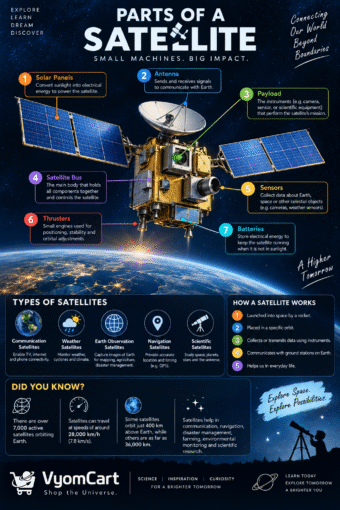Parts of a Satellite – Educational Space Poster